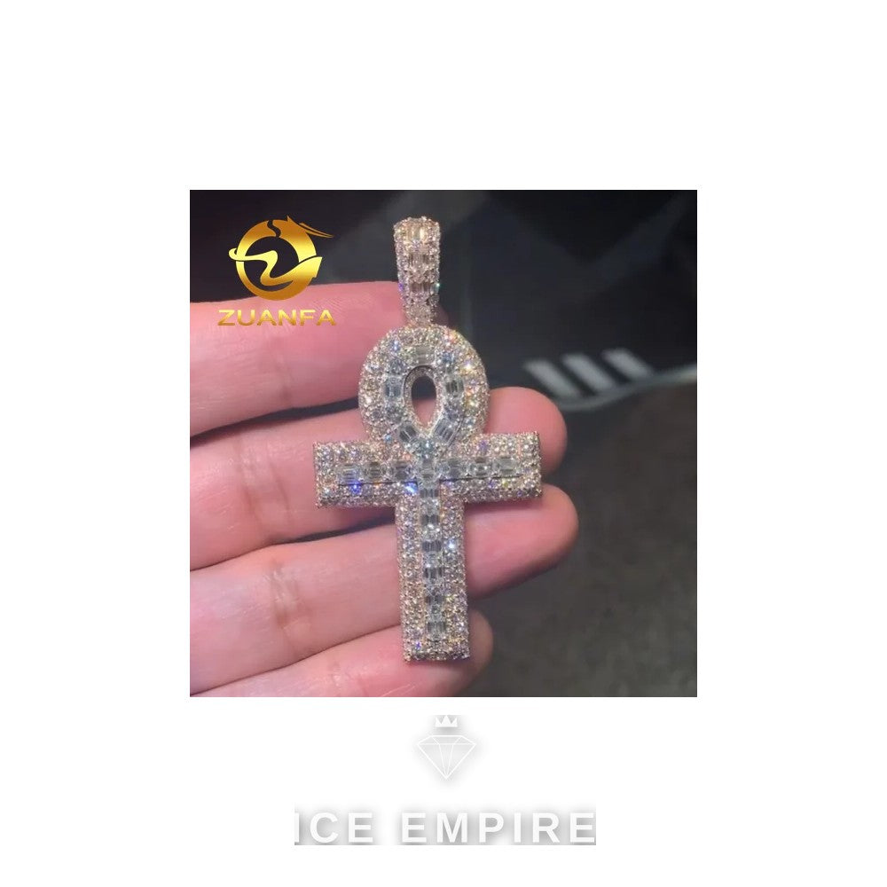Iced Out Baguette Rose Gold Plated Pendant