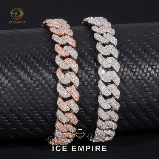 Iced Out 925 Silver Moissanite Cuban Chain
