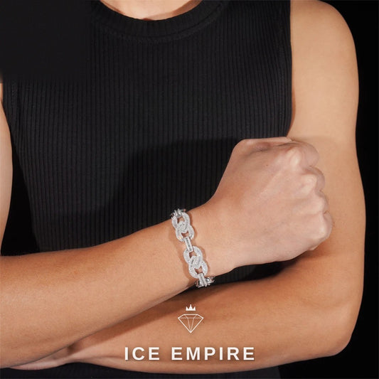 Iced Out Baguette Rose Gold Plated Moissanite Cuban Chain