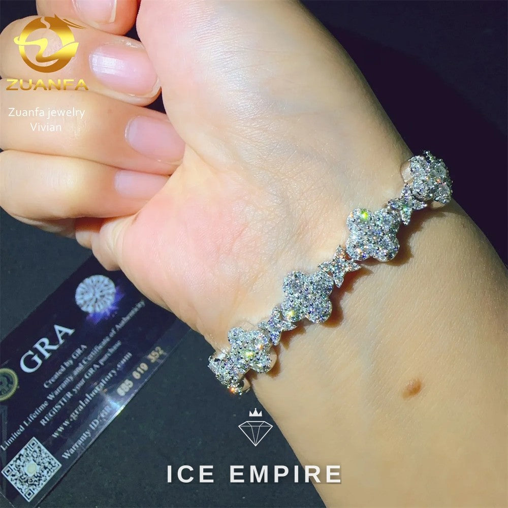 Iced Out 925 Silver Moissanite Cuban Chain
