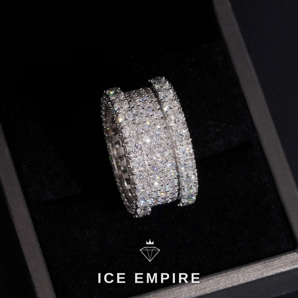 Iced Out Rose Gold Plated Moissanite Ring