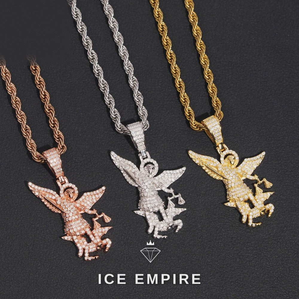 Iced Out Rose Gold Moissanite Pendant