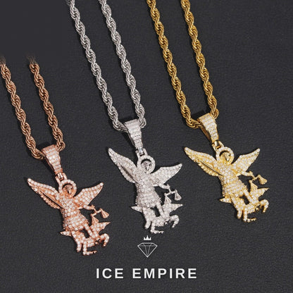 Iced Out Rose Gold Moissanite Pendant