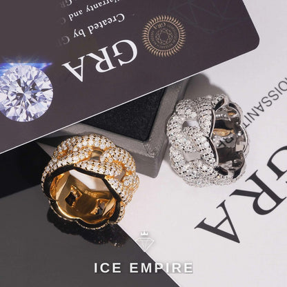 Iced Out 925 Silver Moissanite Ring