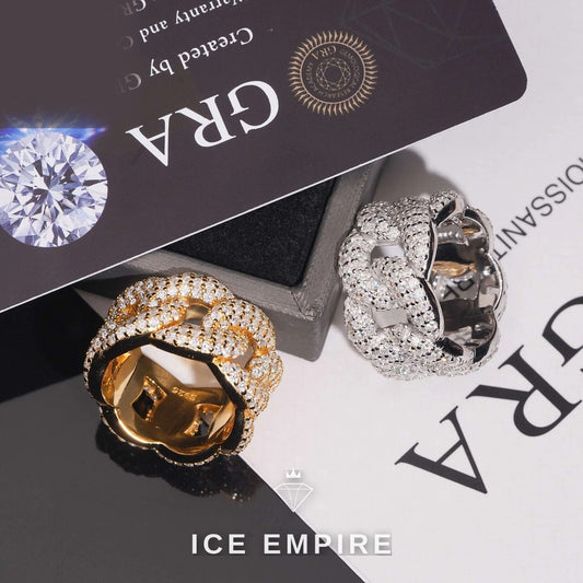 Iced Out 925 Silver Moissanite Ring