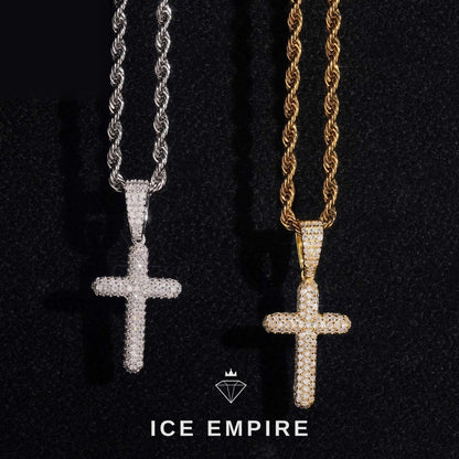 Iced Out Cross 925 Silver Moissanite Pendant