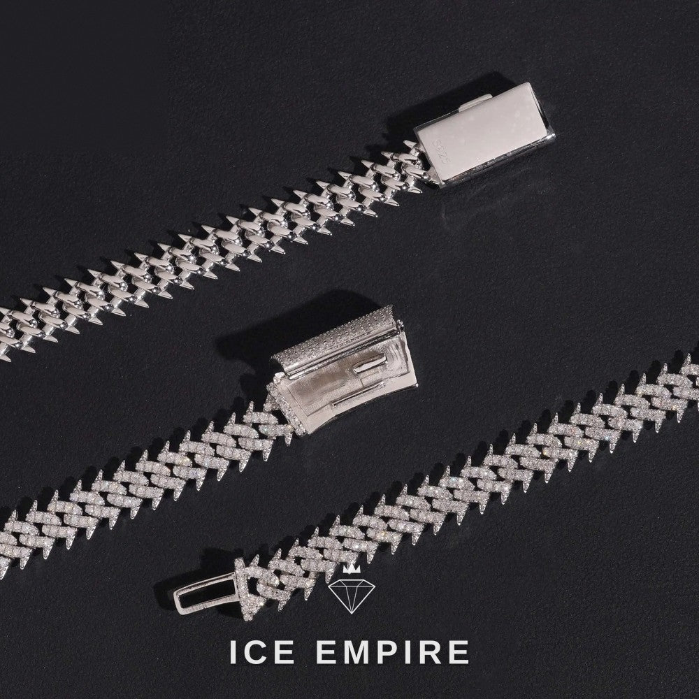 Iced Out 925 Silver Moissanite Cuban Chain