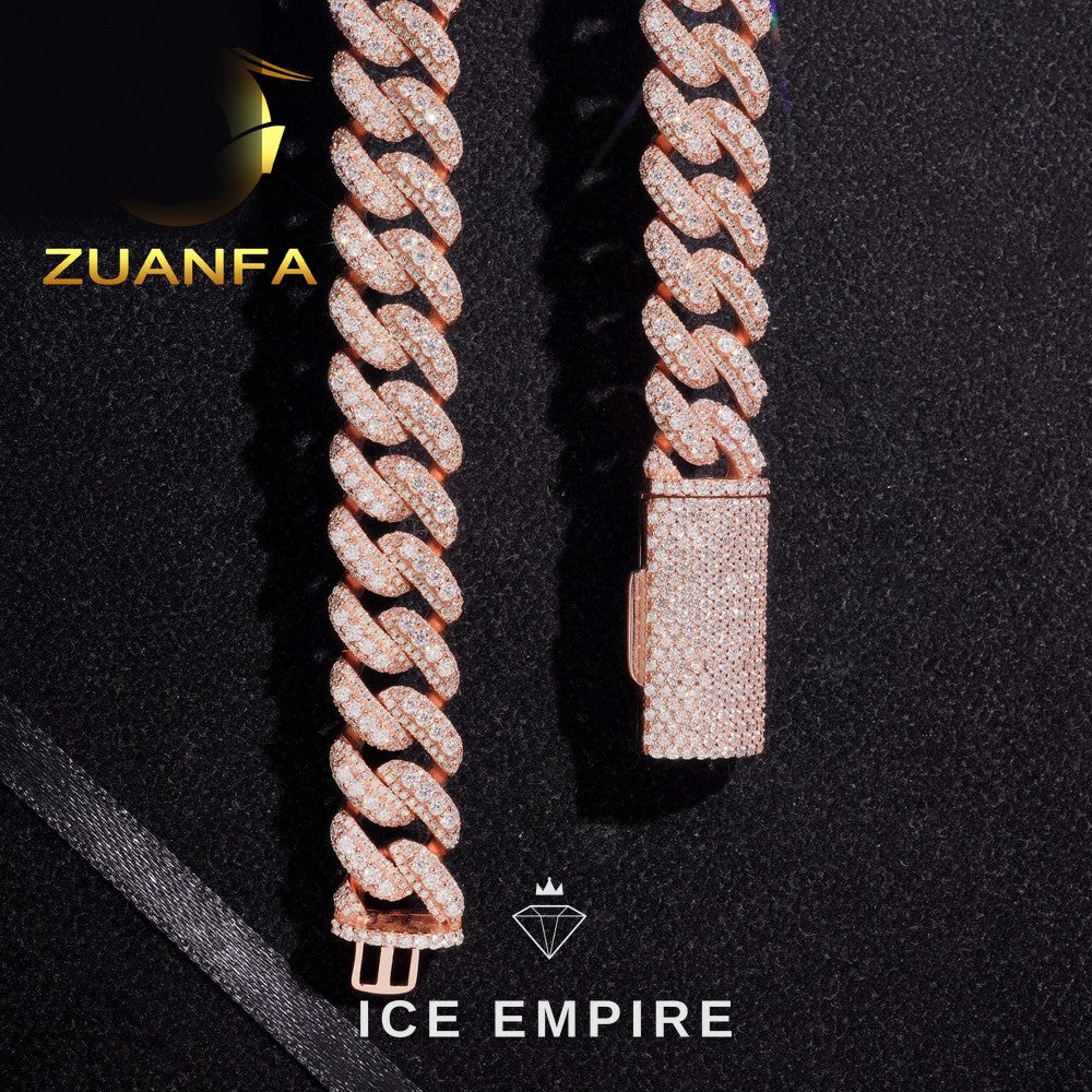 Iced Out Gold Plated Moissanite Cuban Chain