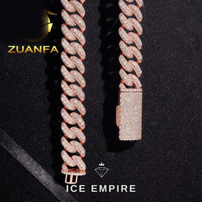 Iced Out Gold Plated Moissanite Cuban Chain