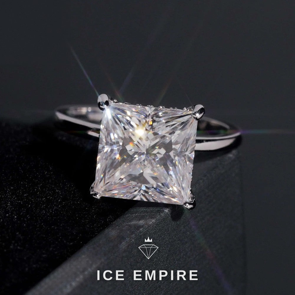 Iced Out Rose Gold Plated Moissanite Wedding Band