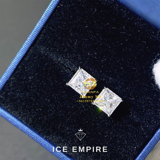 Iced Out Gold Plated Moissanite Stud Earrings