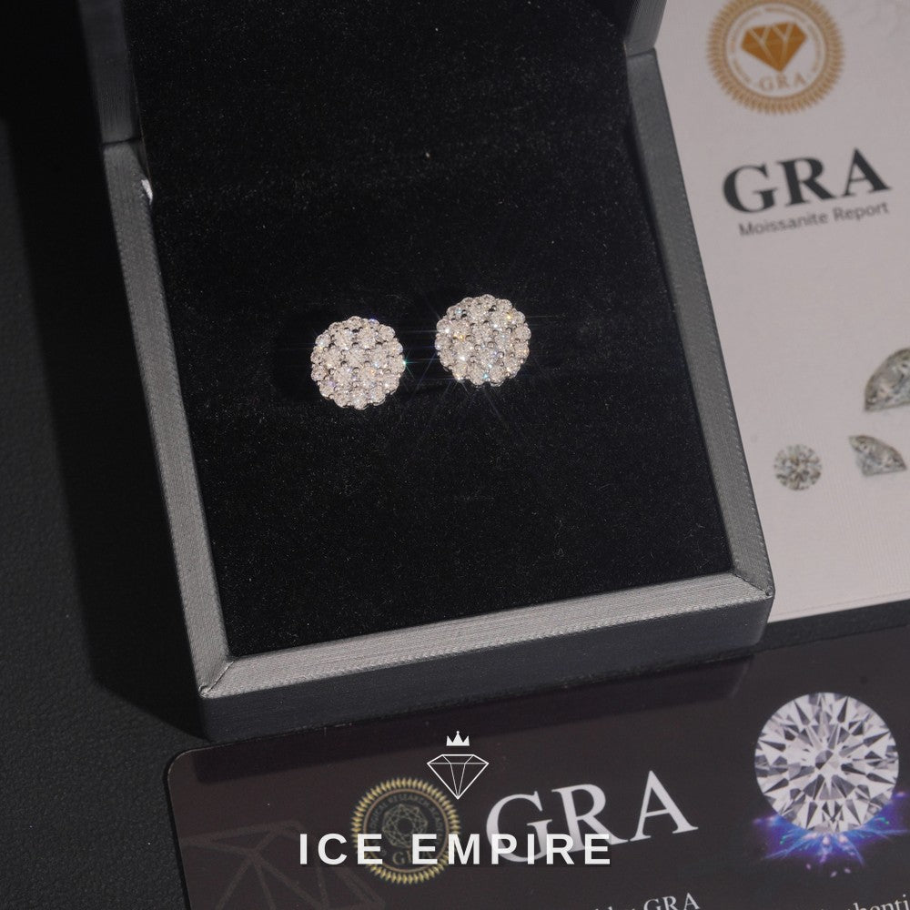 Iced Out Rose Gold Plated Moissanite Earrings