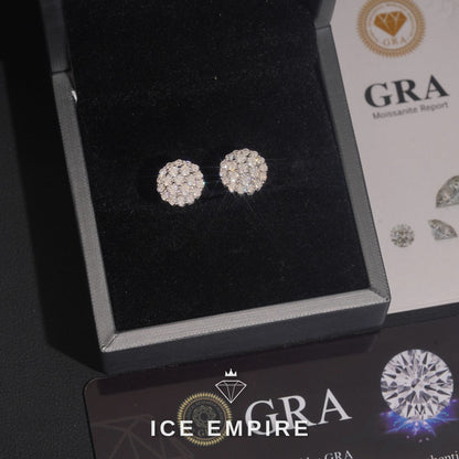 Iced Out Rose Gold Plated Moissanite Earrings