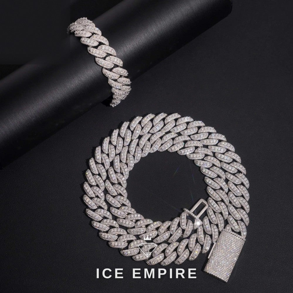 Iced Out Rose Gold Plated Moissanite Cuban Chain