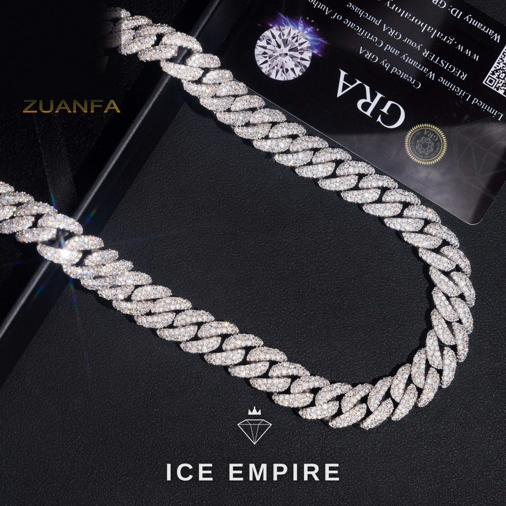 Iced Out Rose Gold Plated Moissanite Cuban Chain