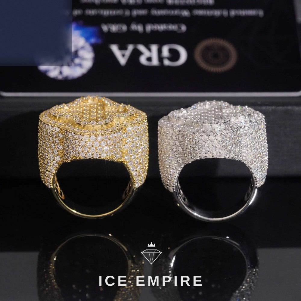 Iced Out Baguette Gold Plated Moissanite Ring