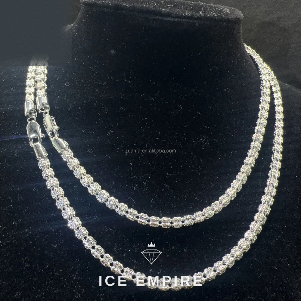 Iced Out 925 Silver Moissanite Cuban Chain