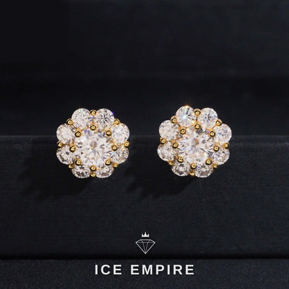 Iced Out 925 Silver Moissanite Stud Earrings