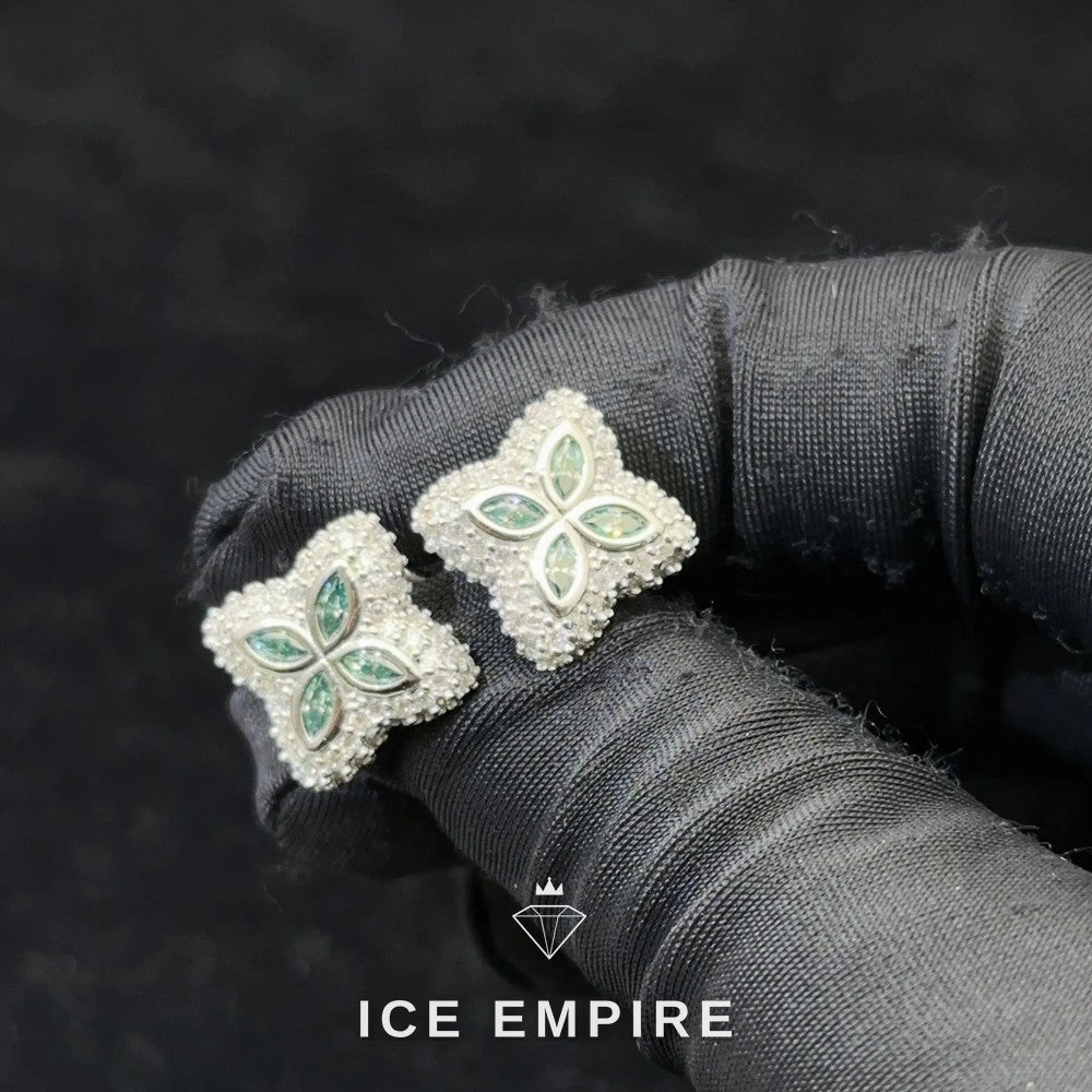 Iced Out 925 Silver Moissanite Stud Earrings