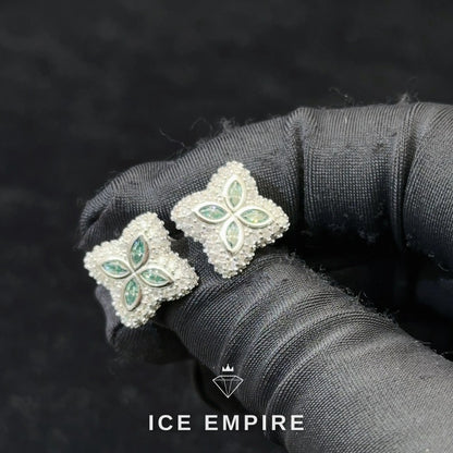 Iced Out 925 Silver Moissanite Stud Earrings