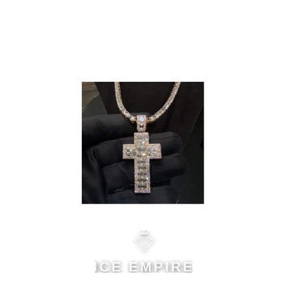 Iced Out Baguette Rose Gold Plated Pendant