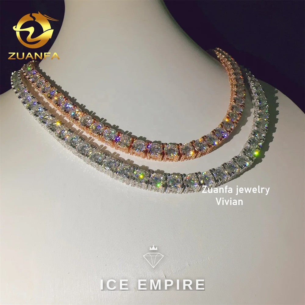 Iced Out Rose Gold Plated Moissanite Cuban Chain