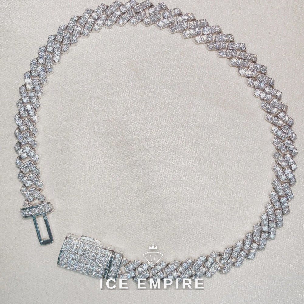 Iced Out 925 Silver Moissanite Cuban Chain