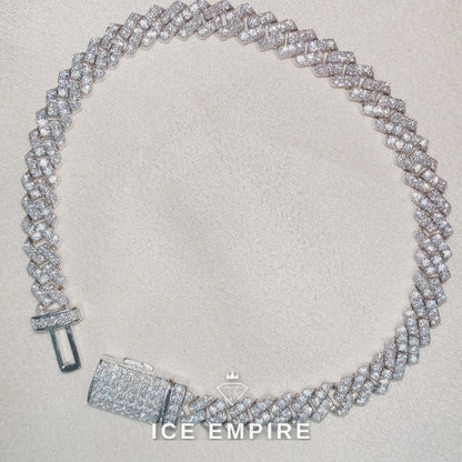 Iced Out 925 Silver Moissanite Cuban Chain