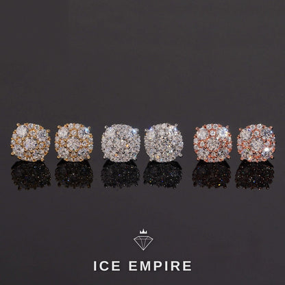 Iced Out Cluster 925 Silver Moissanite Earrings