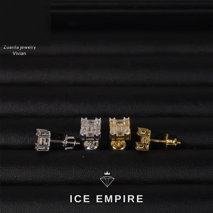 Iced Out Rose Gold Plated Moissanite Earrings