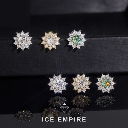 Iced Out 925 Silver Moissanite Stud Earrings