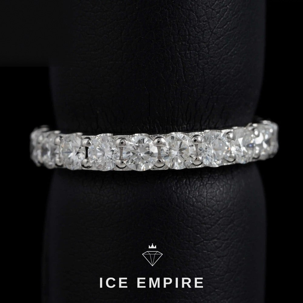 Iced Out 925 Silver Lab Grown Diamond Hoop Earrings