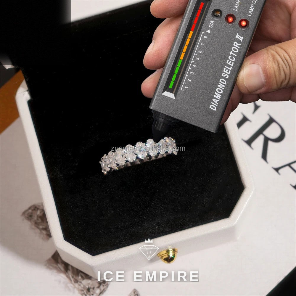 Iced Out 925 Silver Moissanite Engagement Ring