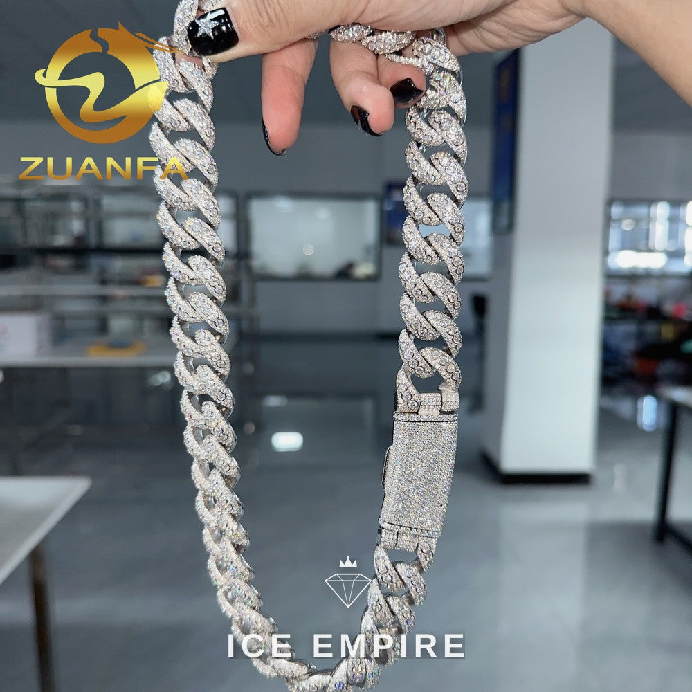 Iced Out Rose Gold Plated Moissanite Cuban Chain