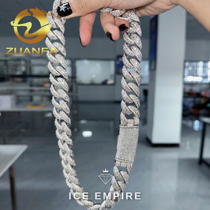Iced Out Rose Gold Plated Moissanite Cuban Chain