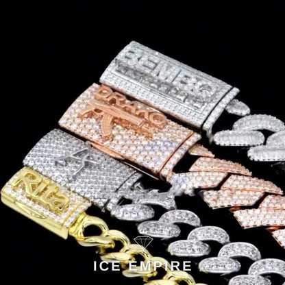 Iced Out Baguette Rose Gold Plated Pendant