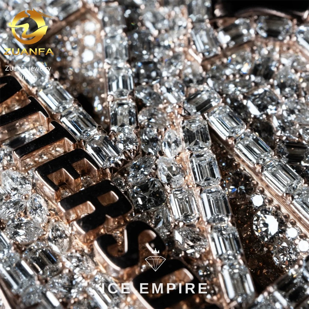 Iced Out Cross Gold Plated Moissanite Pendant