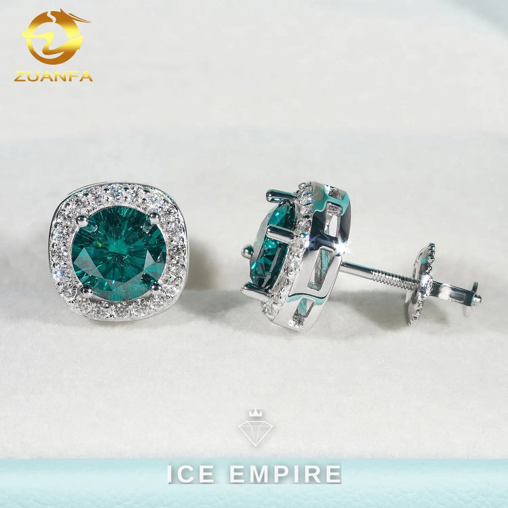 Iced Out 925 Silver Moissanite Earrings