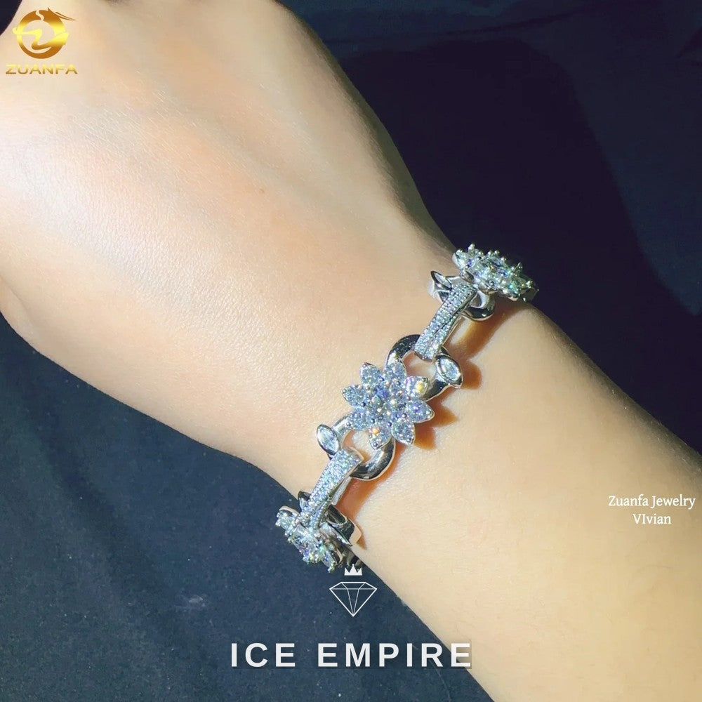 Iced Out 925 Silver Moissanite Cuban Chain