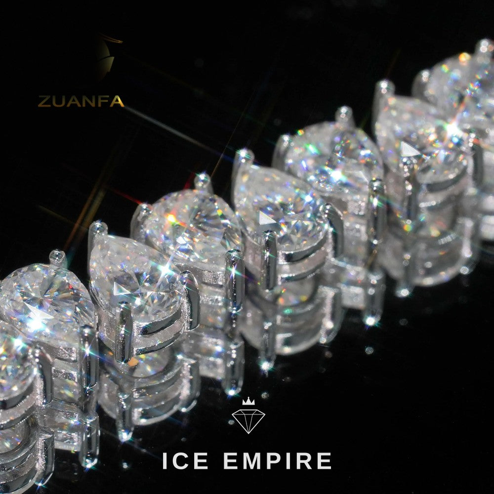Iced Out Rose Gold Plated Moissanite Tennis Chain