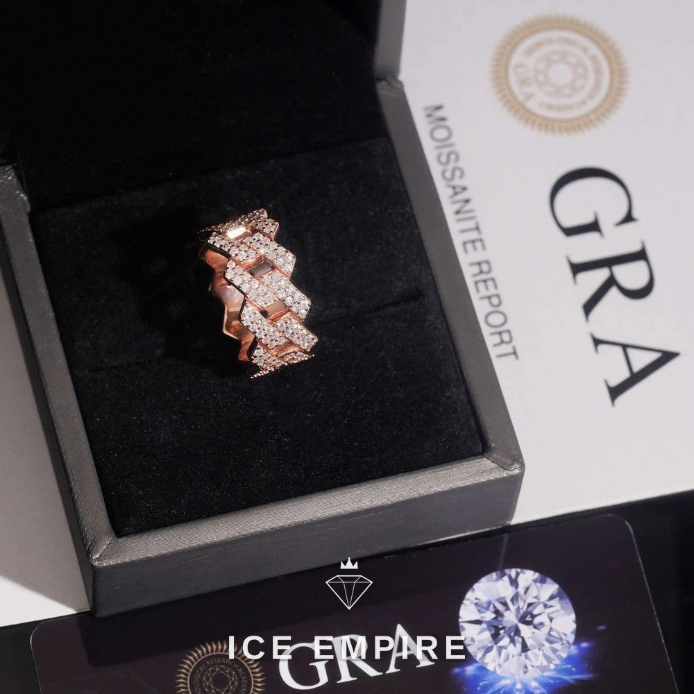 Iced Out Rose Gold Plated Moissanite Cuban Chain