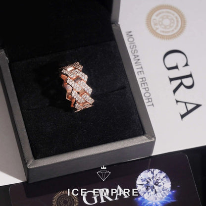 Iced Out Rose Gold Plated Moissanite Cuban Chain