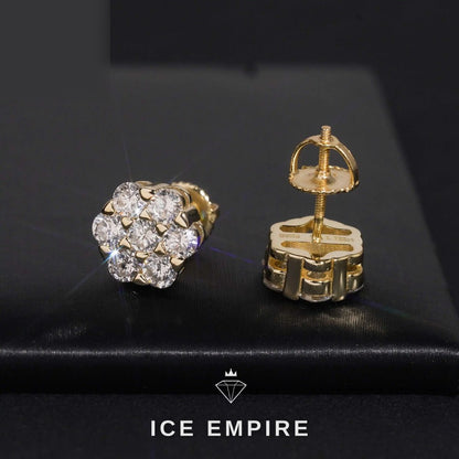Iced Out Rose Gold Plated Lab Grown Diamond Earrings