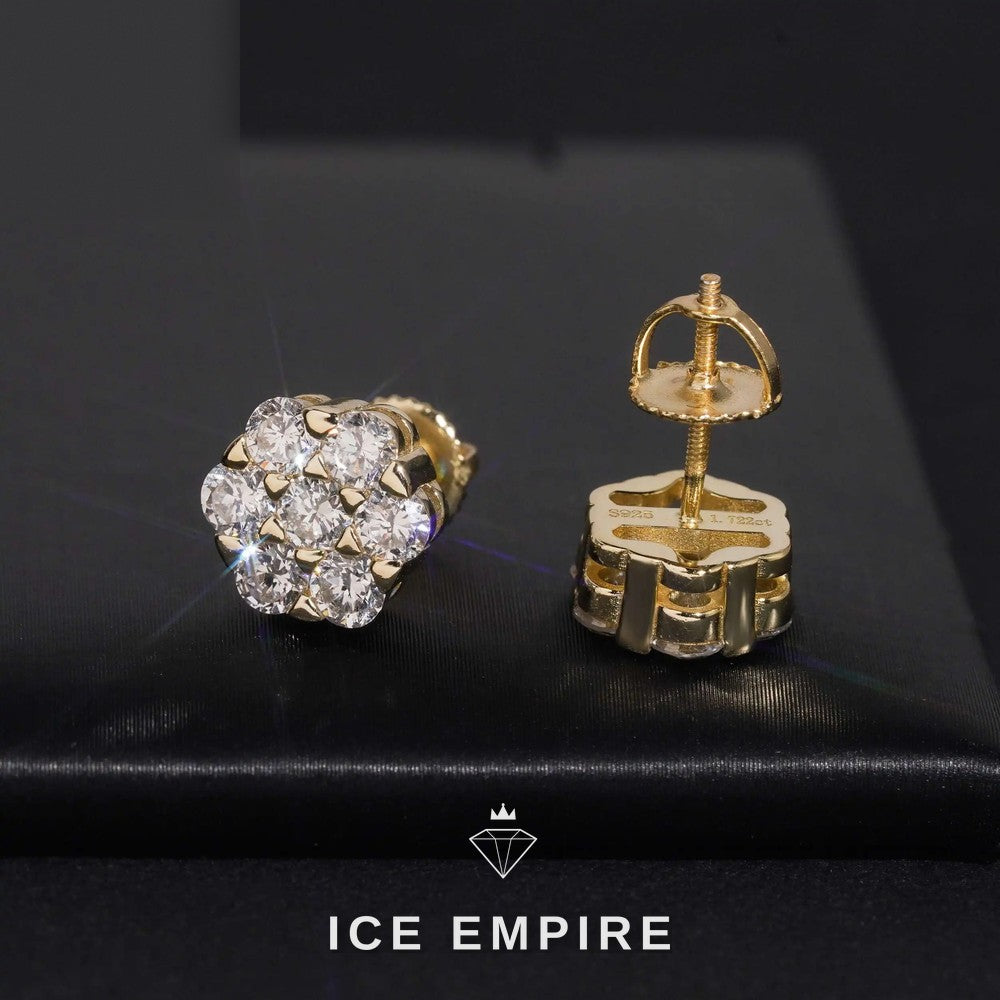 Iced Out Rose Gold Plated Lab Grown Diamond Earrings