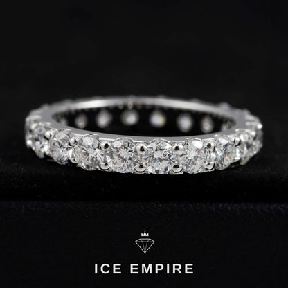 Iced Out 925 Silver Lab Grown Diamond Hoop Earrings
