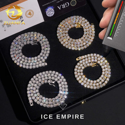 Iced Out Rose Gold Plated Moissanite Cuban Chain