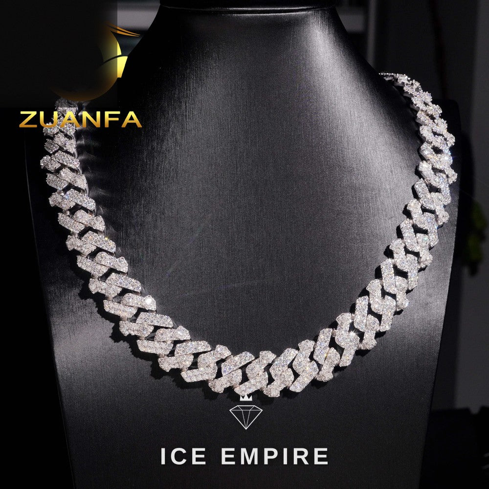 Iced Out Rose Gold Plated Moissanite Cuban Chain