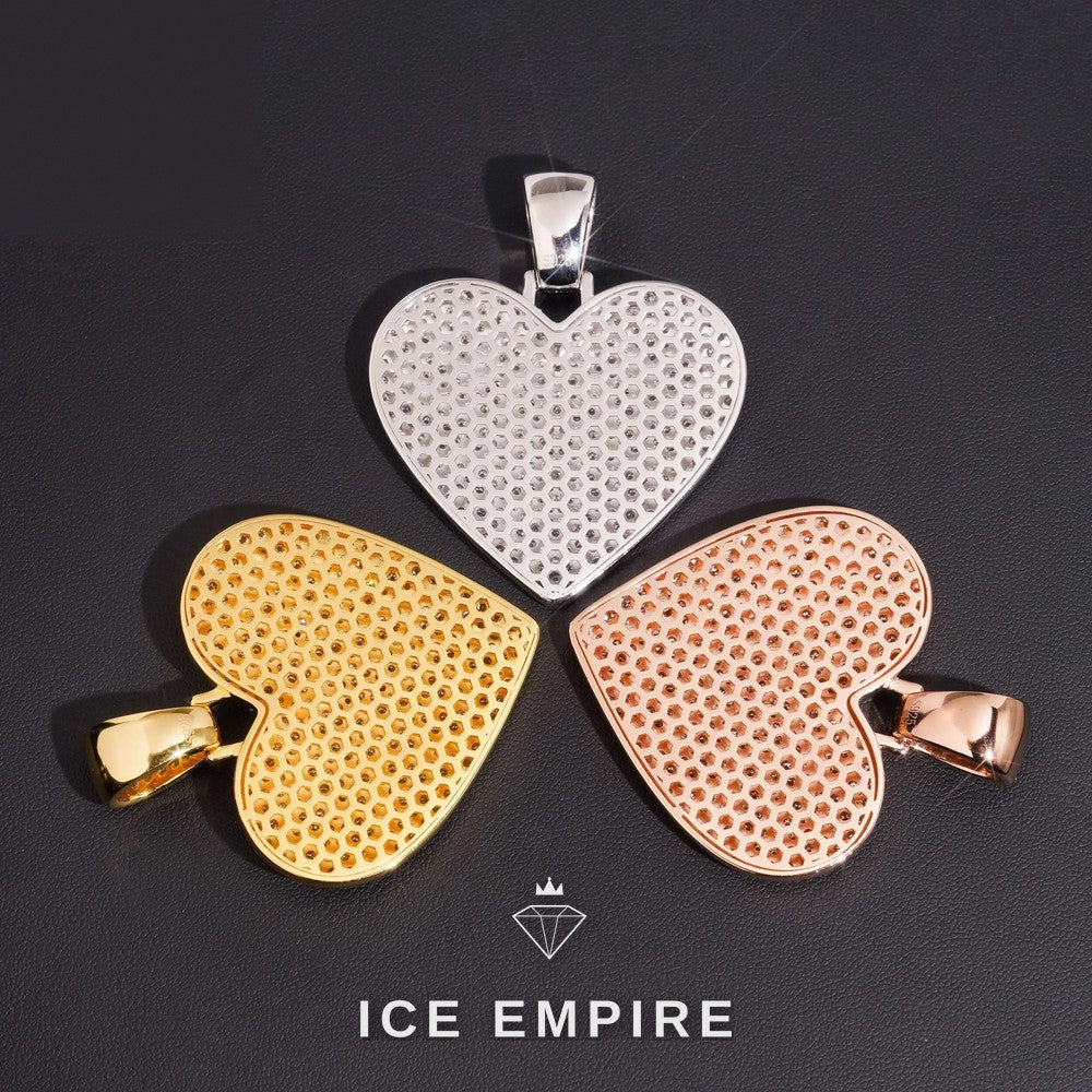 Iced Out Heart Gold Plated Moissanite Pendant