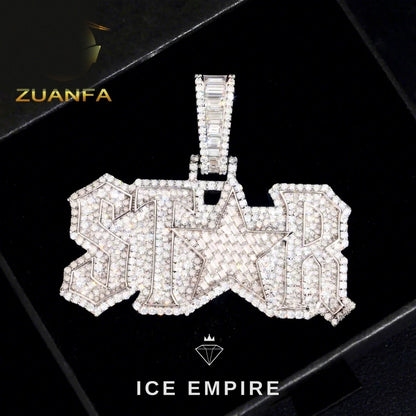 Iced Out Rose Gold Plated Moissanite Pendant
