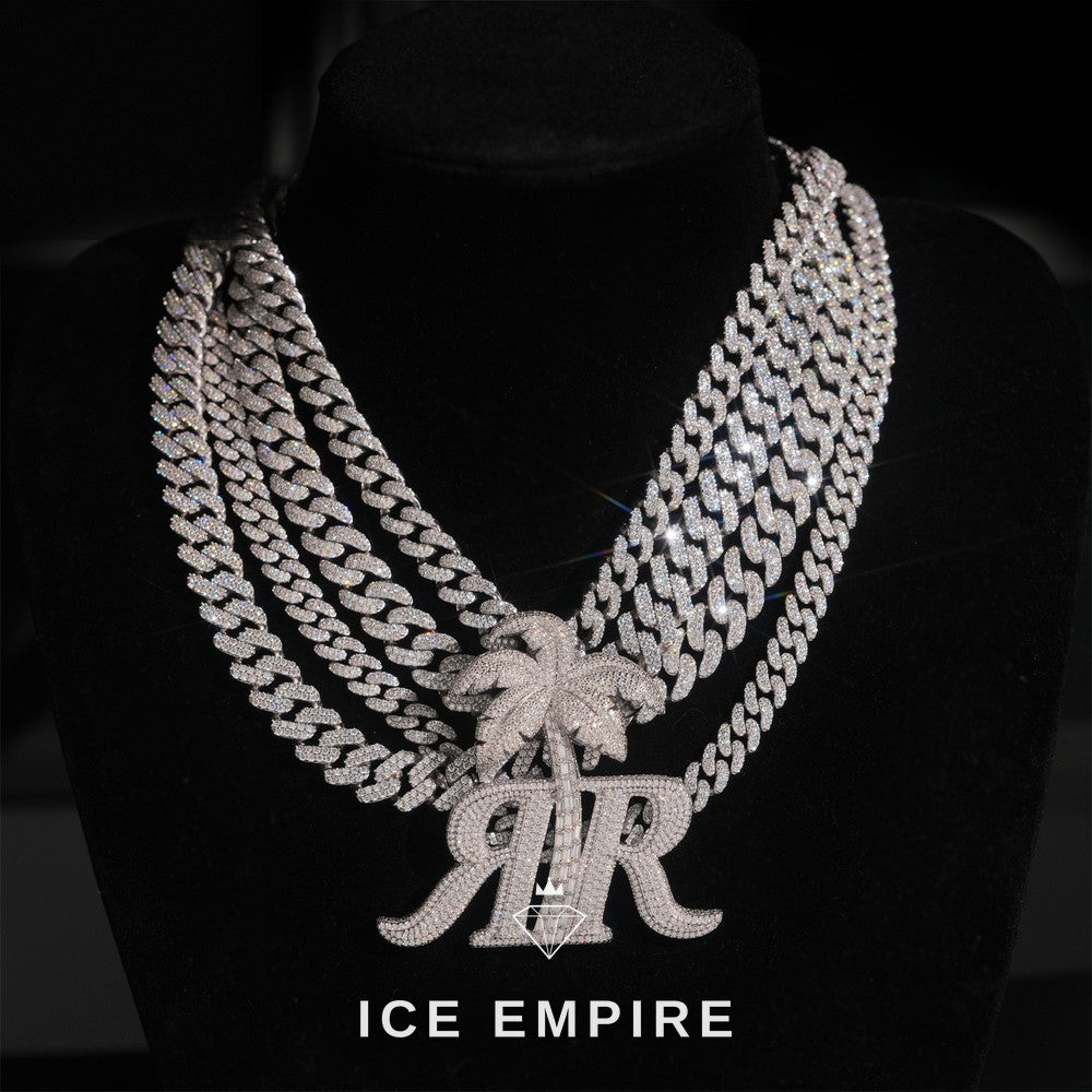 Iced Out Rose Gold Plated Moissanite Cuban Chain